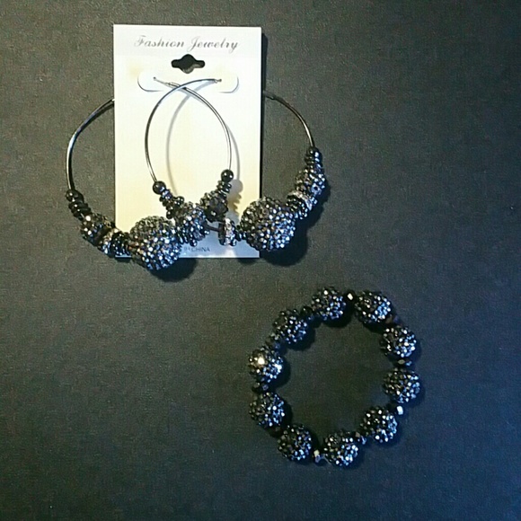 Bling Earrings & Bracelet