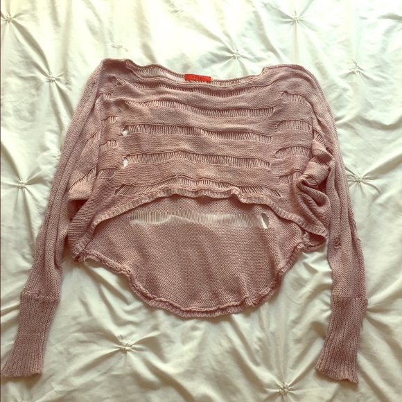Akira soft pink knit crop top sweater - Picture 1 of 2
