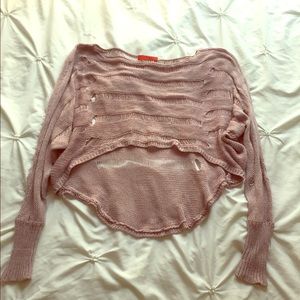 Akira soft pink knit crop top sweater