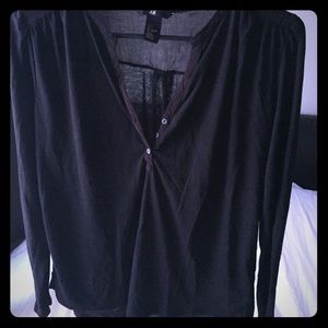 Black H&M 3 button top