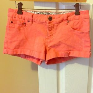 Coral denim shorts worn once!