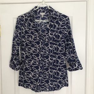 Patterned linen blouse