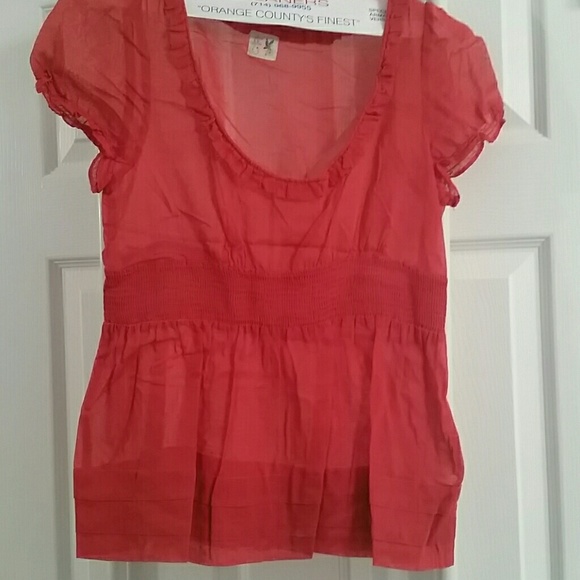 Red sheer blouse - Picture 1 of 3