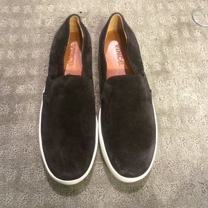 Vince black suede slip on 8.5