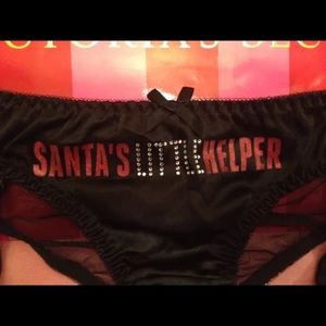 NEW Victoria's Secret Black Garter Panties S