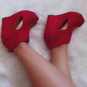 Red Cut Out Shoes