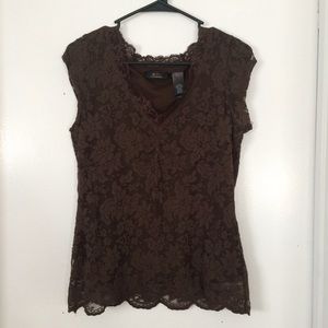 Brown lace top