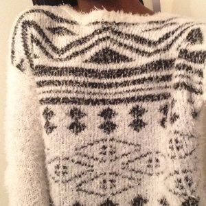 Fuzzy Aztec Sweater