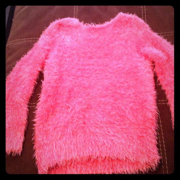 Fuzzy pink sweater