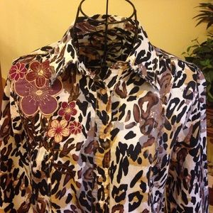 Animal print western shirt (gently used)