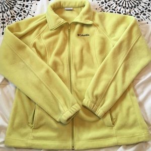 Neon yellow fleece jacket