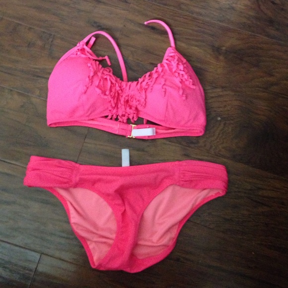 VS pink fringe bikini