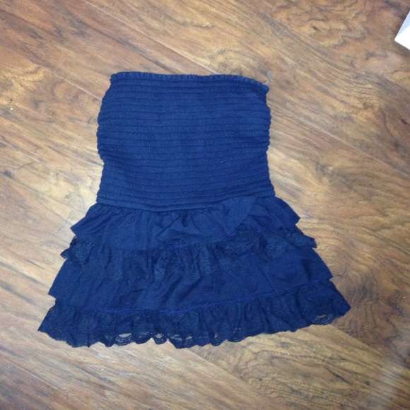 Blue hollister strapless top