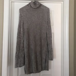 Gray/silver long turtle neck sweater