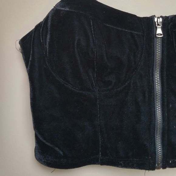 Velvet Zipper Bustier - Picture 2 of 4