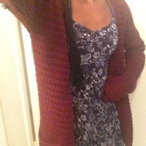 Chunky Maroon Cardigan