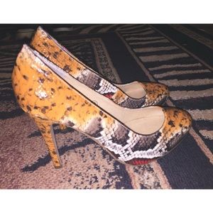 New Miss Me Faux Snakeskin Heels