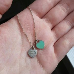 Tiffany & Co. Blue Enamel Heart pendant necklace