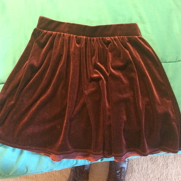 Red velvet skirt