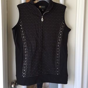 Christine Alexander black zip up vest