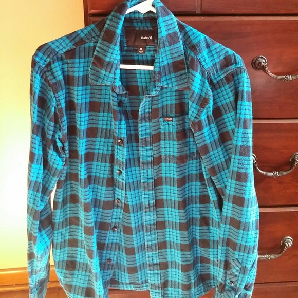 Unisex Hurley black and blue flannel