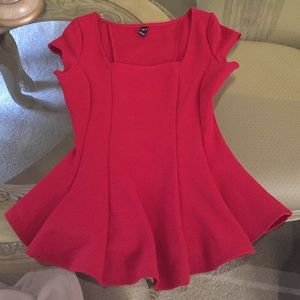 Red peplum top