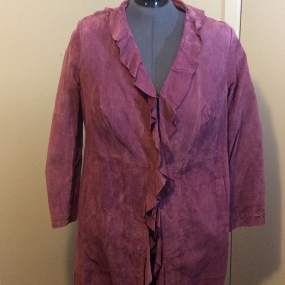 Via Accent Suede Coat - Picture 2 of 4