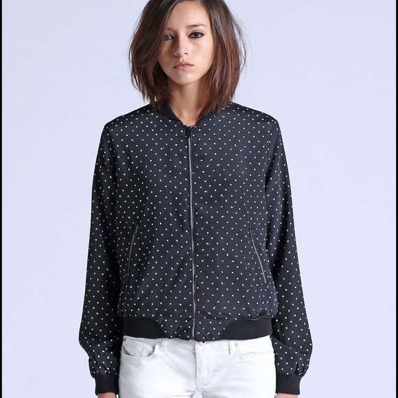 Diesel polka dot light weight bomber style jacket