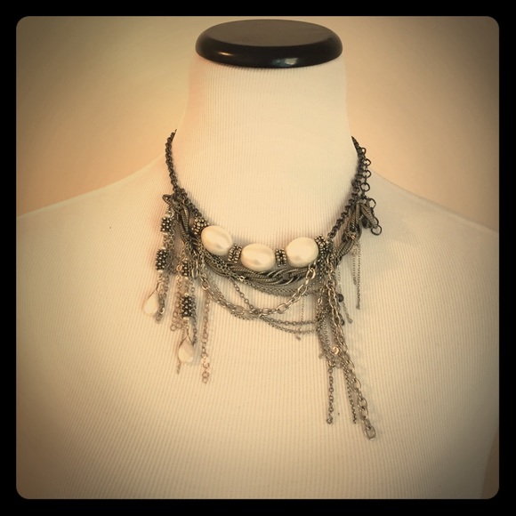 pearl and sterling silver necklace.