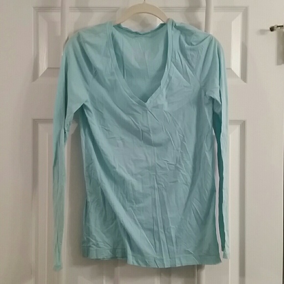Blue long sleeve stretch tee - Picture 1 of 2