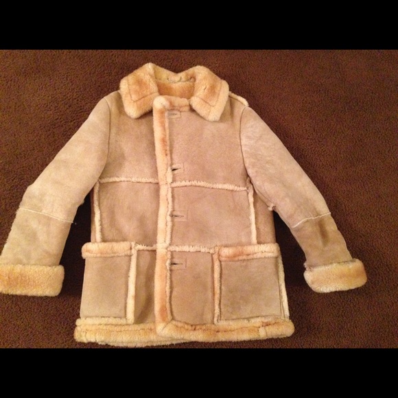 Vintage Shearling leather beige brown like new