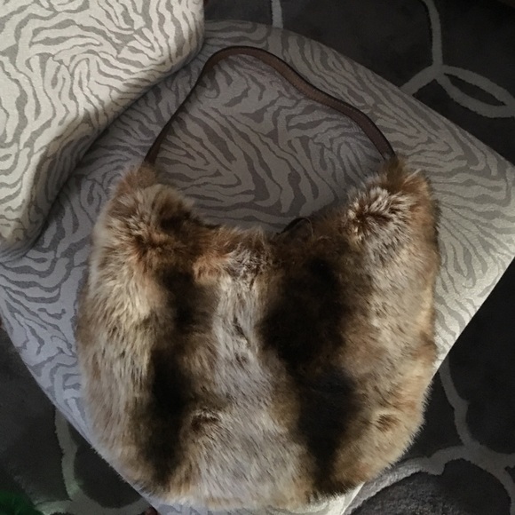 Faux Fur Slouchy Bebe Shoulder Bag