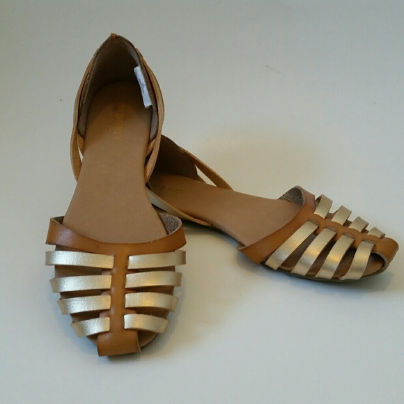Gold & Tan Flats