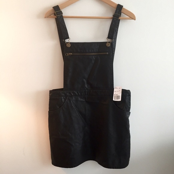 Forever 21 Faux Leather Overall Dress, NWT