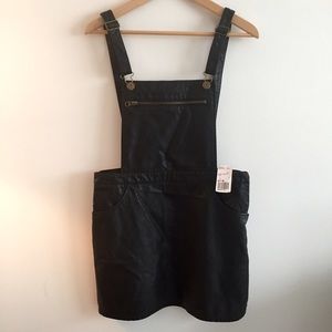 Forever 21 Faux Leather Overall Dress, NWT