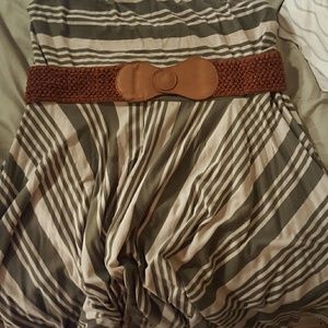 Maurice's Olive and cream with brown belt Dress