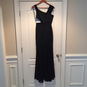 BCBG black cut-out dress