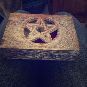 Hand made pentagram stone jewelry box