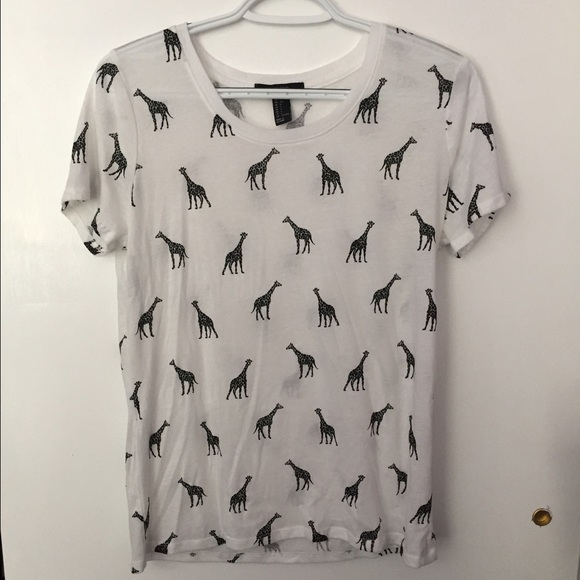 White and Black Giraffe Crew Neck Forever 21
