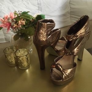 Bronze Platform Sexy Heels