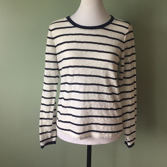 Forever 21 Tops - Nautical lace striped top large