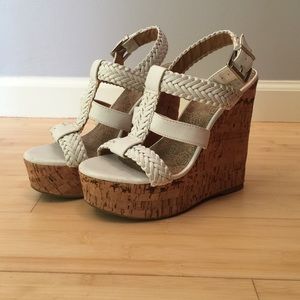 White cork wedges!