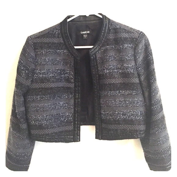 Bebe Grey crop jacket