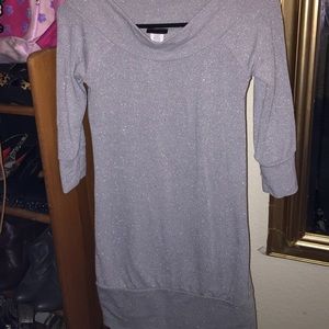 Silver Sparkle Sweater Dress