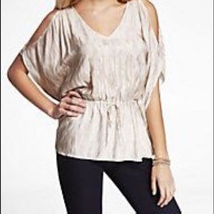 Express cold shoulder draped dolman sleeve top XS