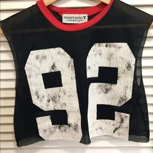 Mesh jersey print crop from urban outfitters