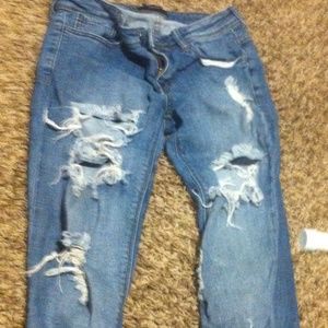 Distressed jeans