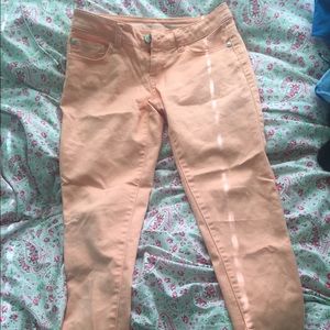 Celebrity pink tangerine colored jeans