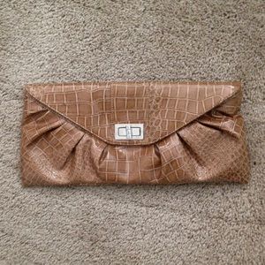 Patent Leather Croc Clutch