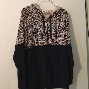 Pink leopard hoodie